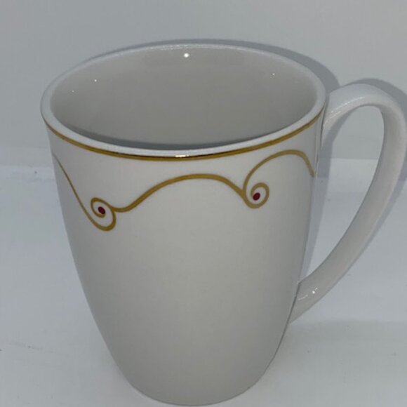 Pier One Holiday Scroll Porcelain Cups Set of 7 Buy 6 Get One Free - Picture 2 of 4